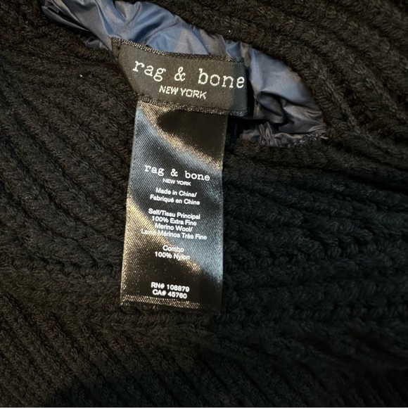 RAG & BONE Mikaela Mix Media Jacket Reversible Size S In Navy & Black NWT - Picture 7 of 7